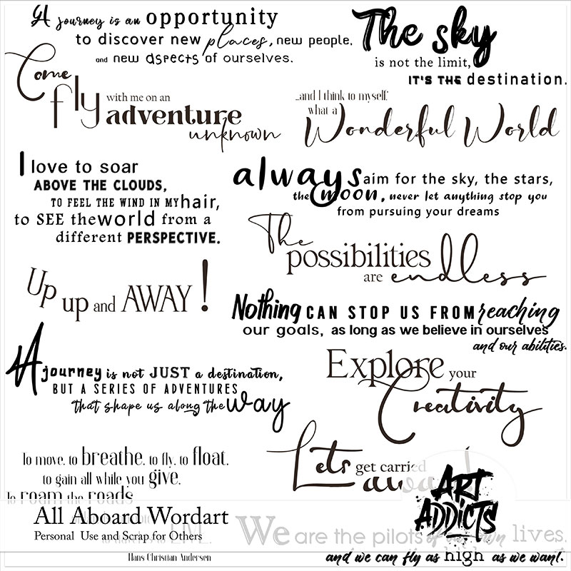 All Aboard Wordart and Brushes