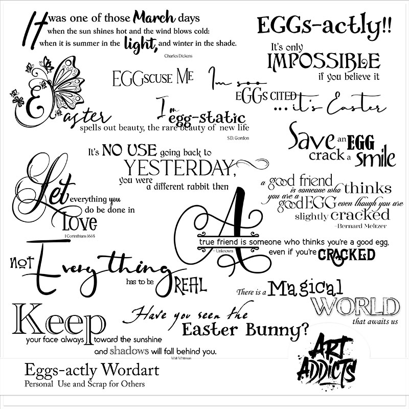 Eggsactly Wordart and Brushes