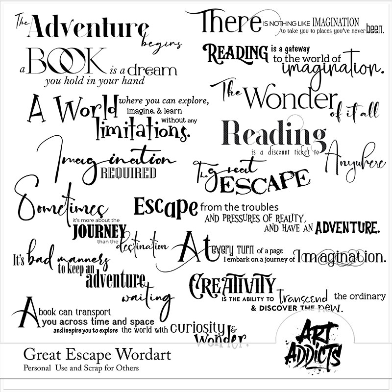 Great Escape Wordart and Brushes