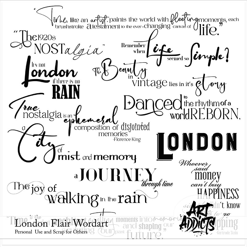 London Flair Wordart and Brushes