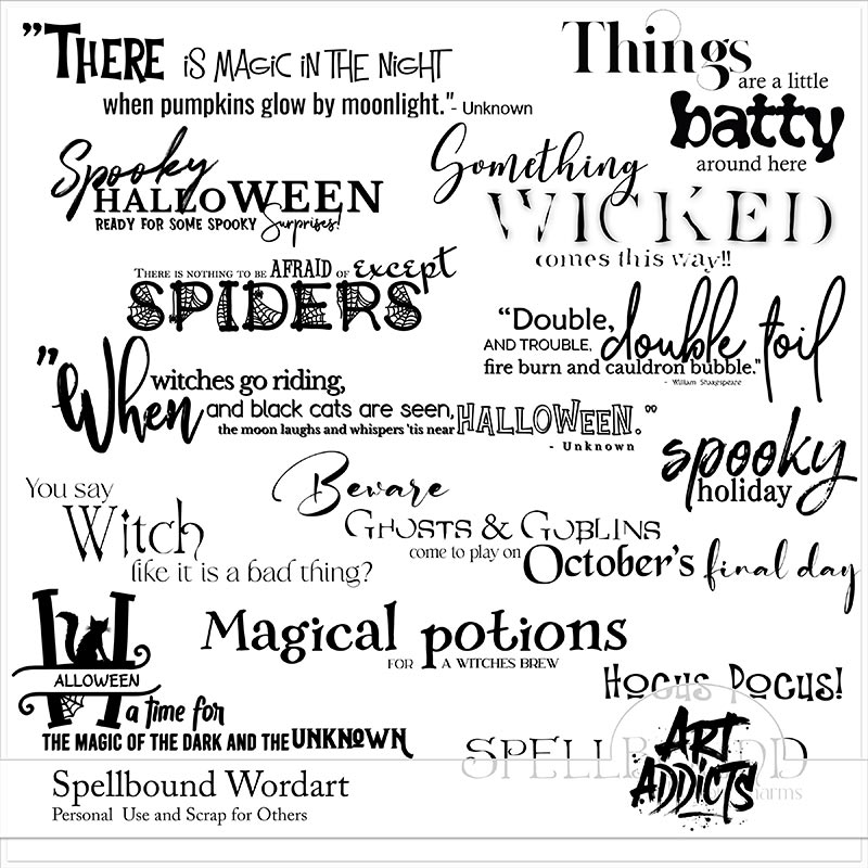 Spellbound Wordart and Brushes