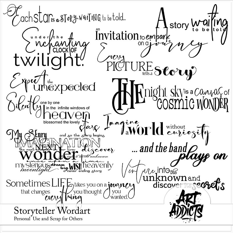 Storyteller Wordart and Brushes