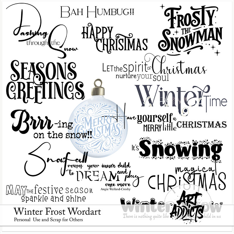 Winter Frost Wordart and Brushes