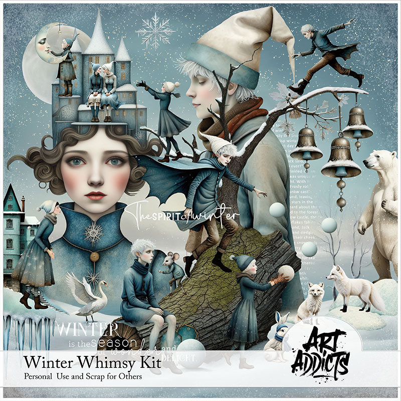 Winter Whimsy Digital Art Kit