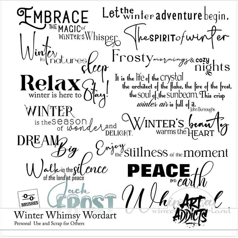 Winter Whimsy Wordart