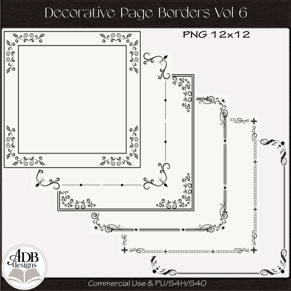 Decorative Page Borders Vol 06 by ADB Designs CU/PU