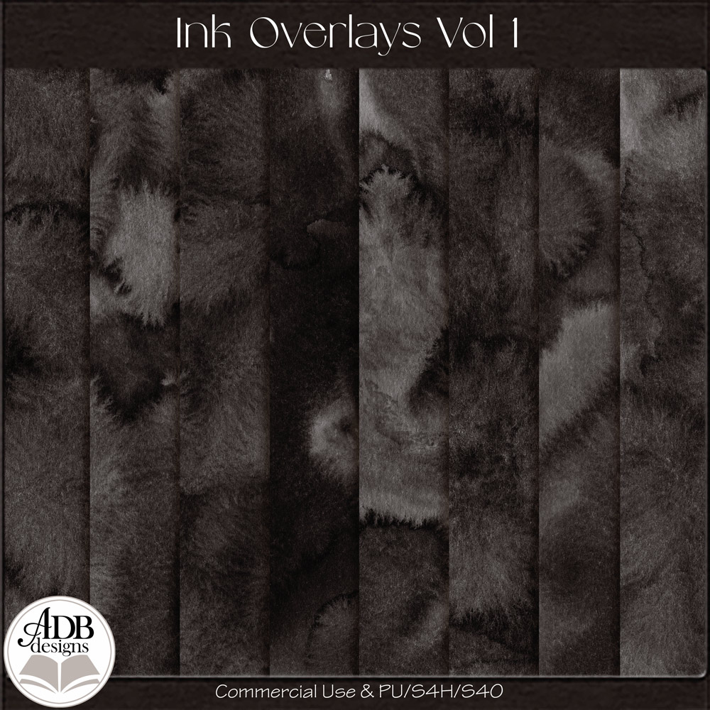 Inky Overlays Vol 01 by ADB Designs CU/PU