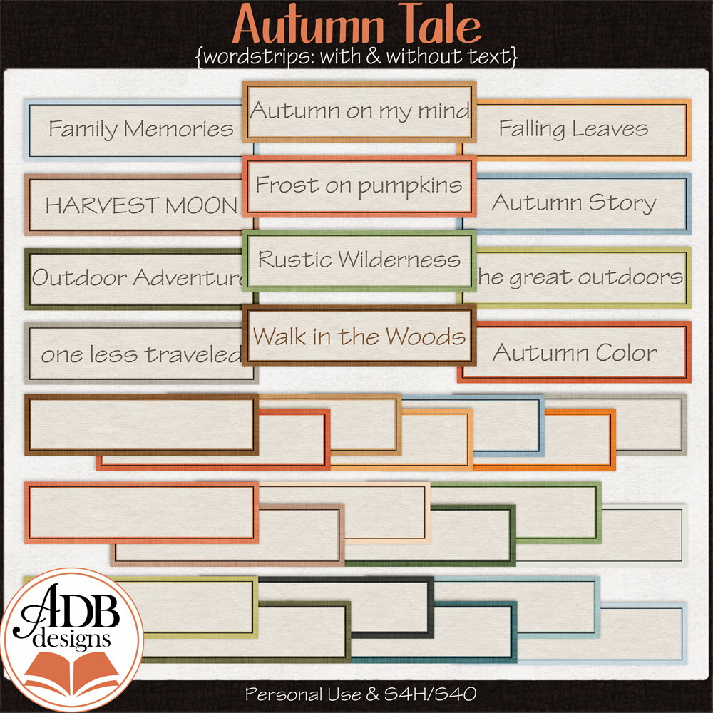 Autumn Tale Word Strips by ADB Designs