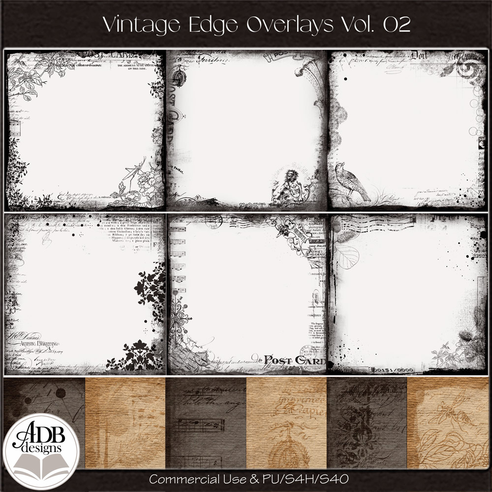 Vintage Edge Overlays Vol 02 by ADB Designs CU/PU