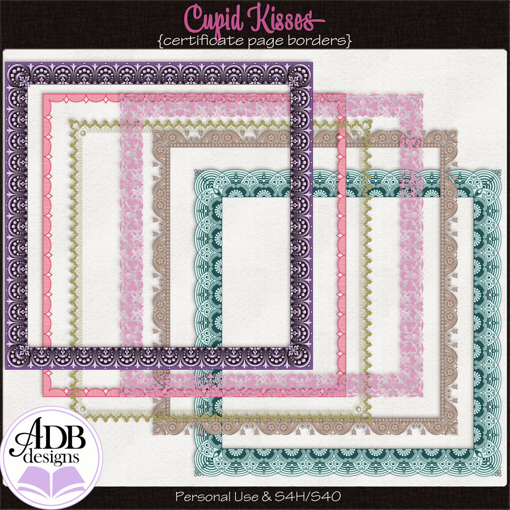 Cupid Kisses Page Borders by ADB Designs