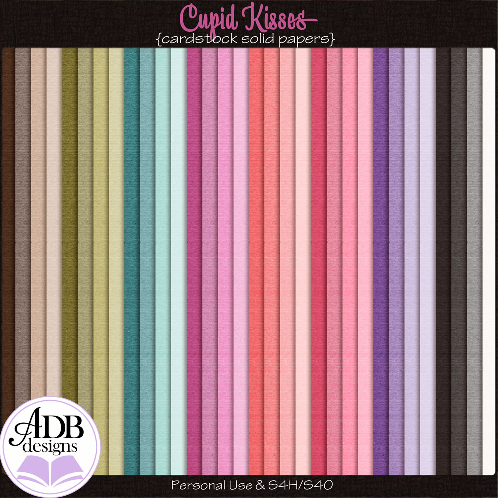 Cupid Kisses Solid Papers by ADB Designs