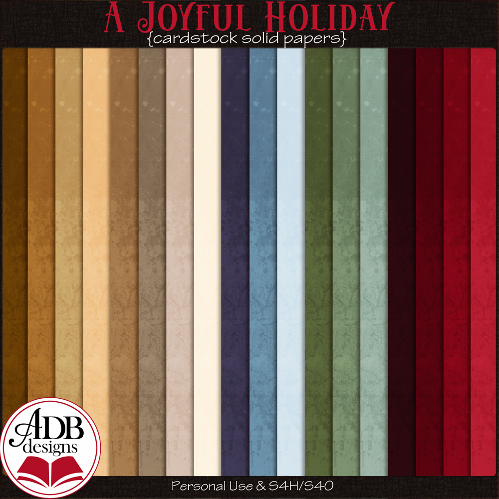 A Joyful Holiday Solid Papers by ADB Designs