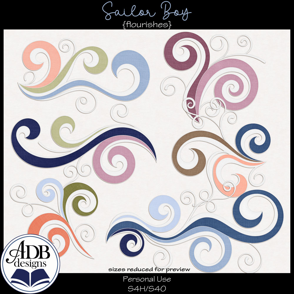 Sailor Boy Flourishes by ADB Designs