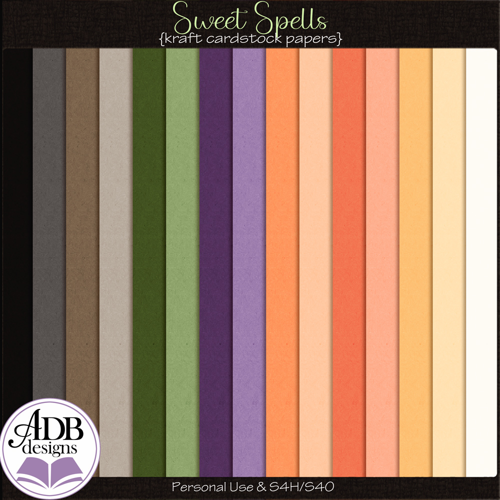 Sweet Spells Kraft Cardstock Solid Papers by ADB Designs