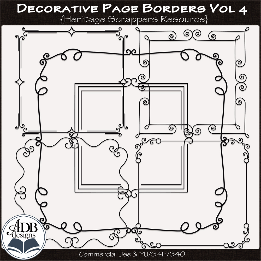 Heritage Resource Decorative Page Borders Vol 04 by ADB Designs CU/PU