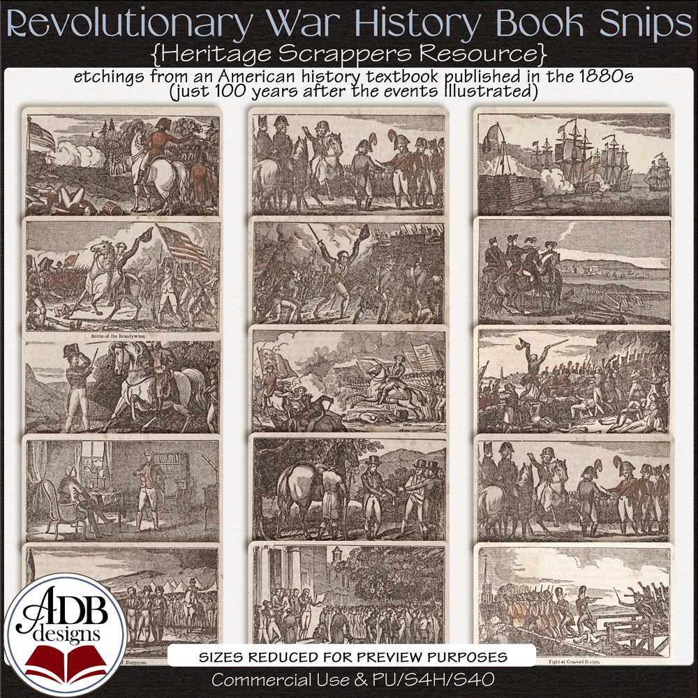 Heritage Resource Revolutionary War Book Snips by ADB Designs CU/PU