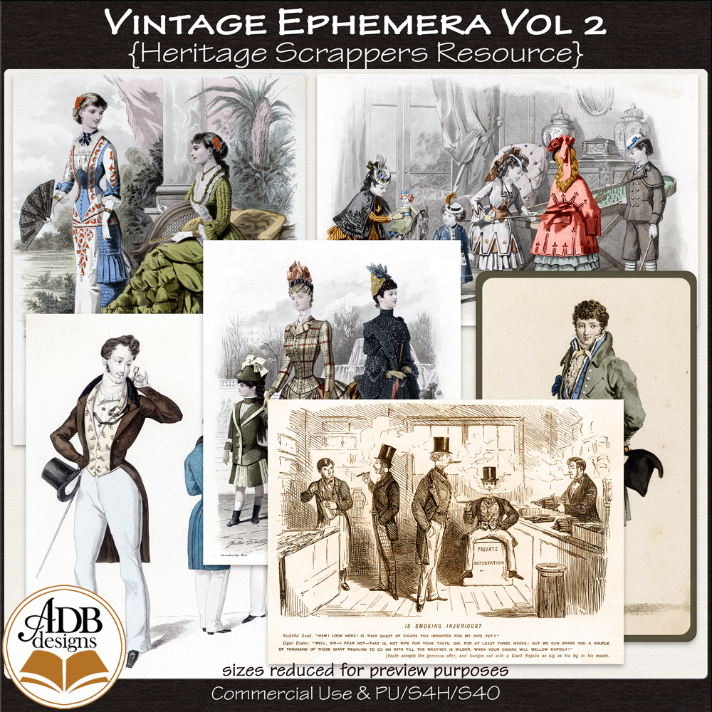 Heritage Resource Vintage Ephemera Vol 02 by ADB Designs CU/PU