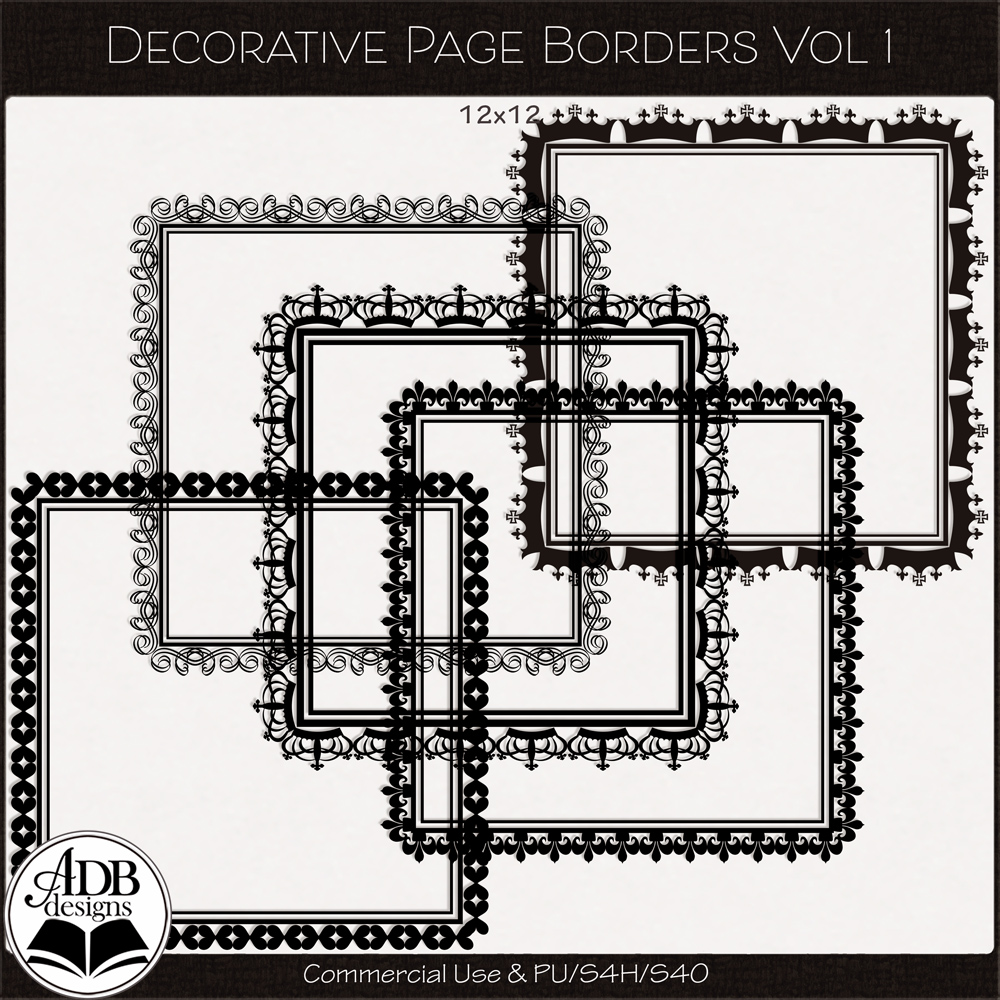 Heritage Resource Decorative Page Borders Vol 01 by ADB Designs CU/PU