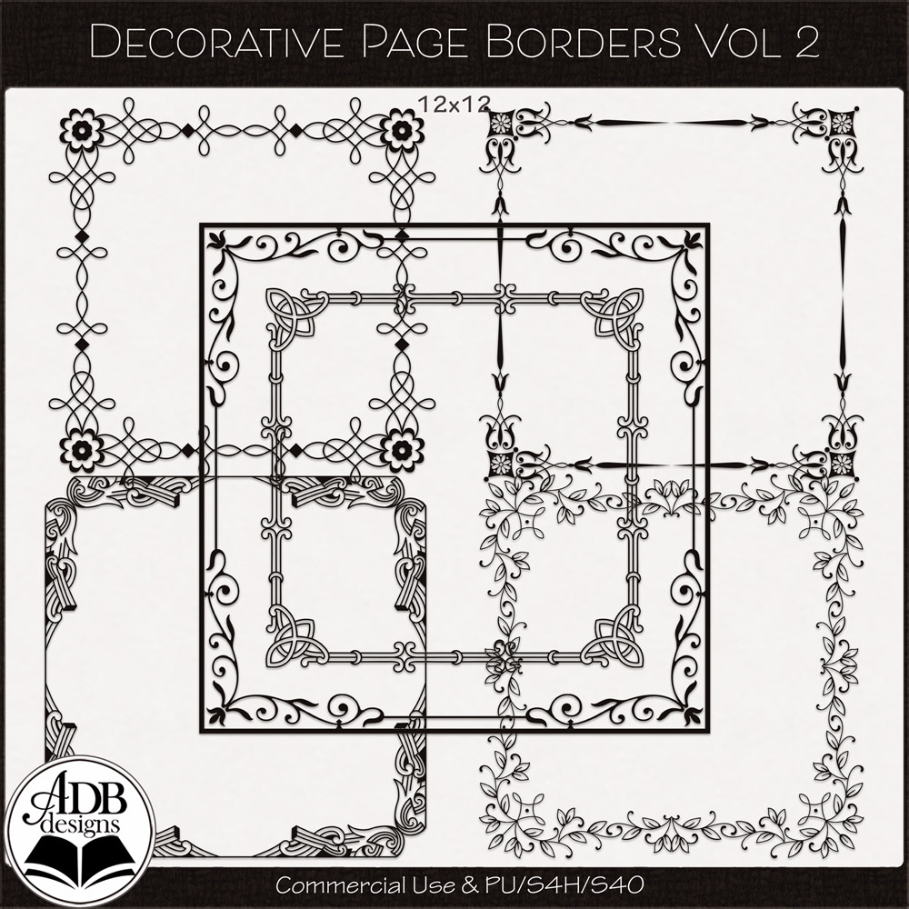 Heritage Resource Decorative Page Borders Vol 02 by ADB Designs CU/PU