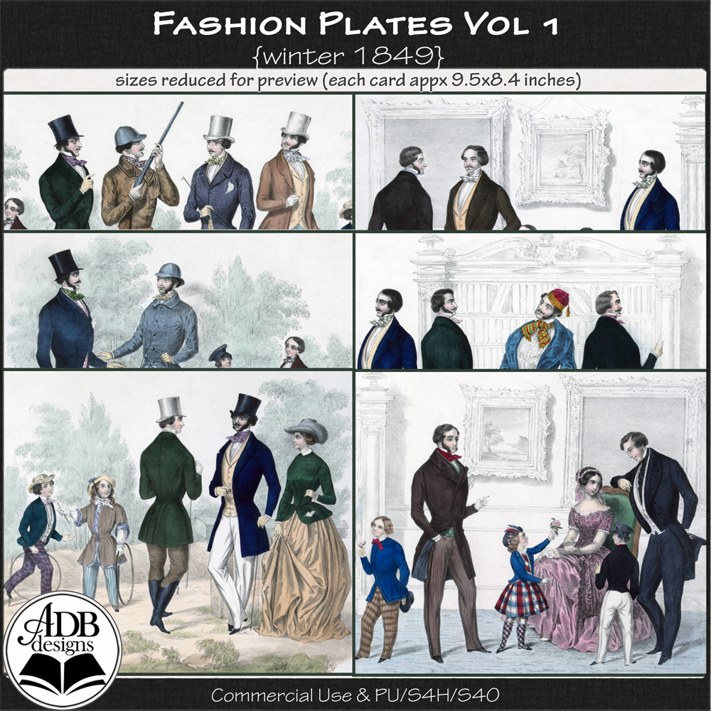 Heritage Resource Fashion Plates 01 Winter 1849 by ADB Designs CU/PU