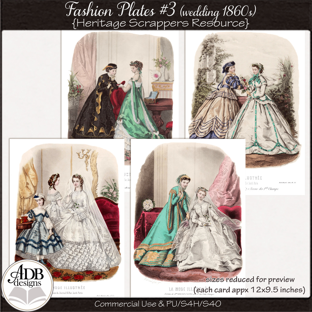 Heritage Resource Fashion Plates Set 3 by ADB Designs CU/PU