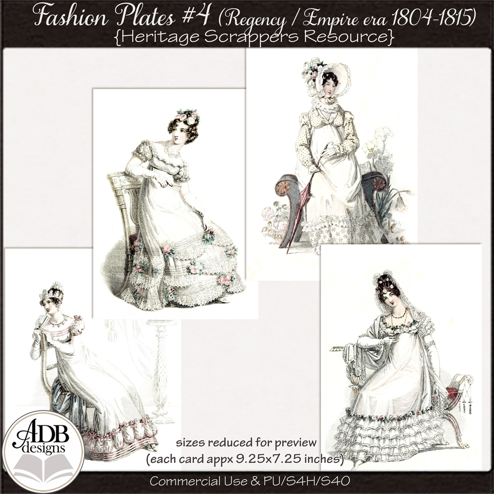 Heritage Resource Fashion Plates Set 4 by ADB Designs CU/PU