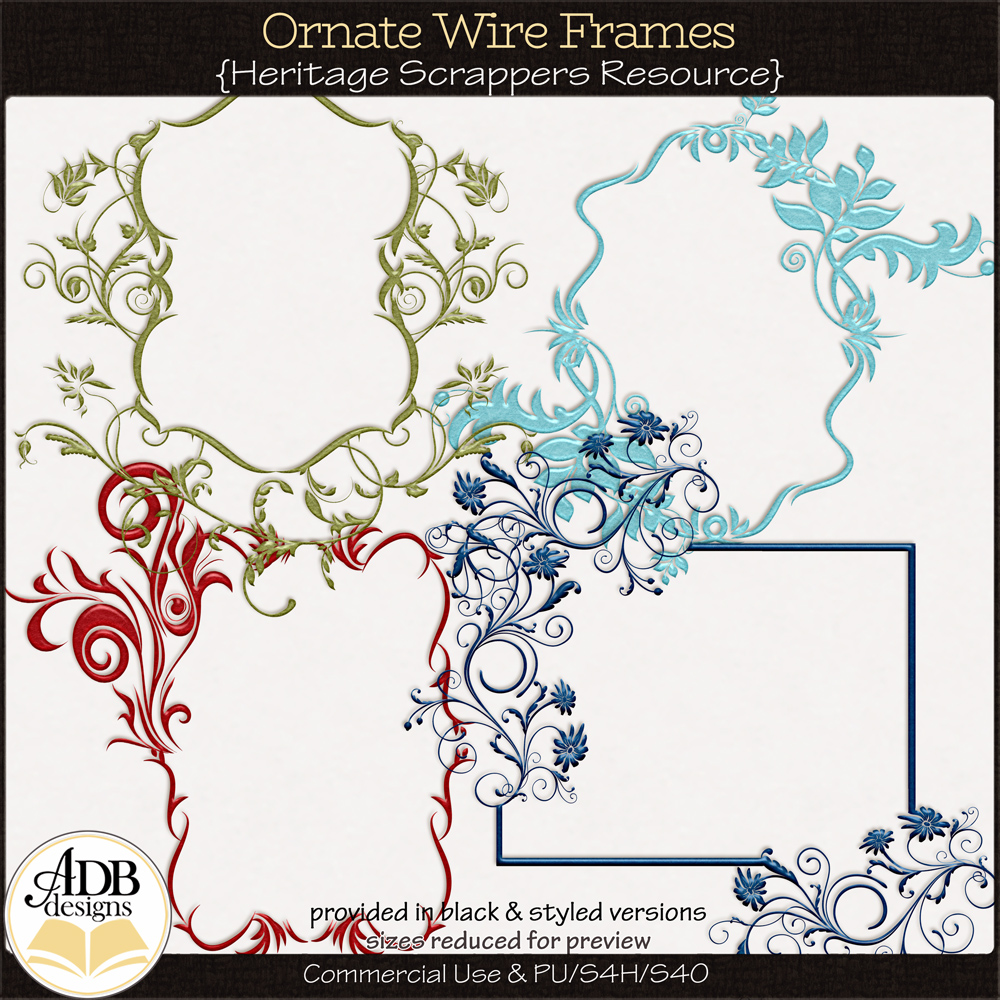 Heritage Resource Ornate Wire Frames by ADB Designs CU/PU