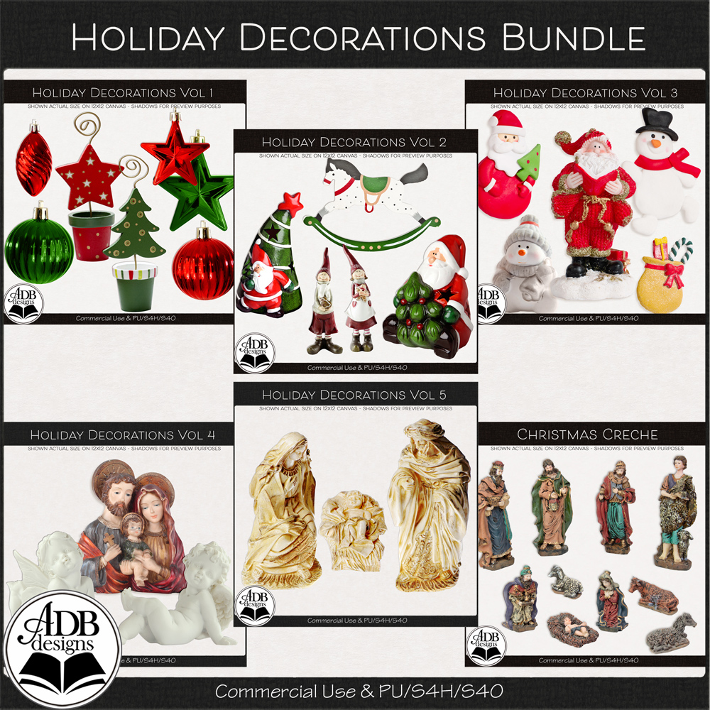 Holiday Decorations Bundle by ADB Designs CU/PU