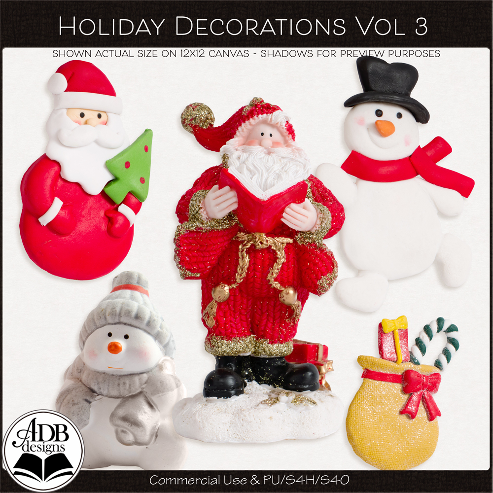 Holiday Decorations Vol 3 by ADB Designs CU/PU