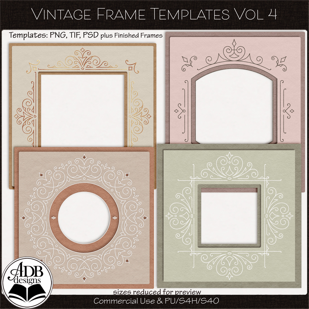 Heritage Resource Vintage Frame Templates Vol 04 by ADB Designs CU/PU