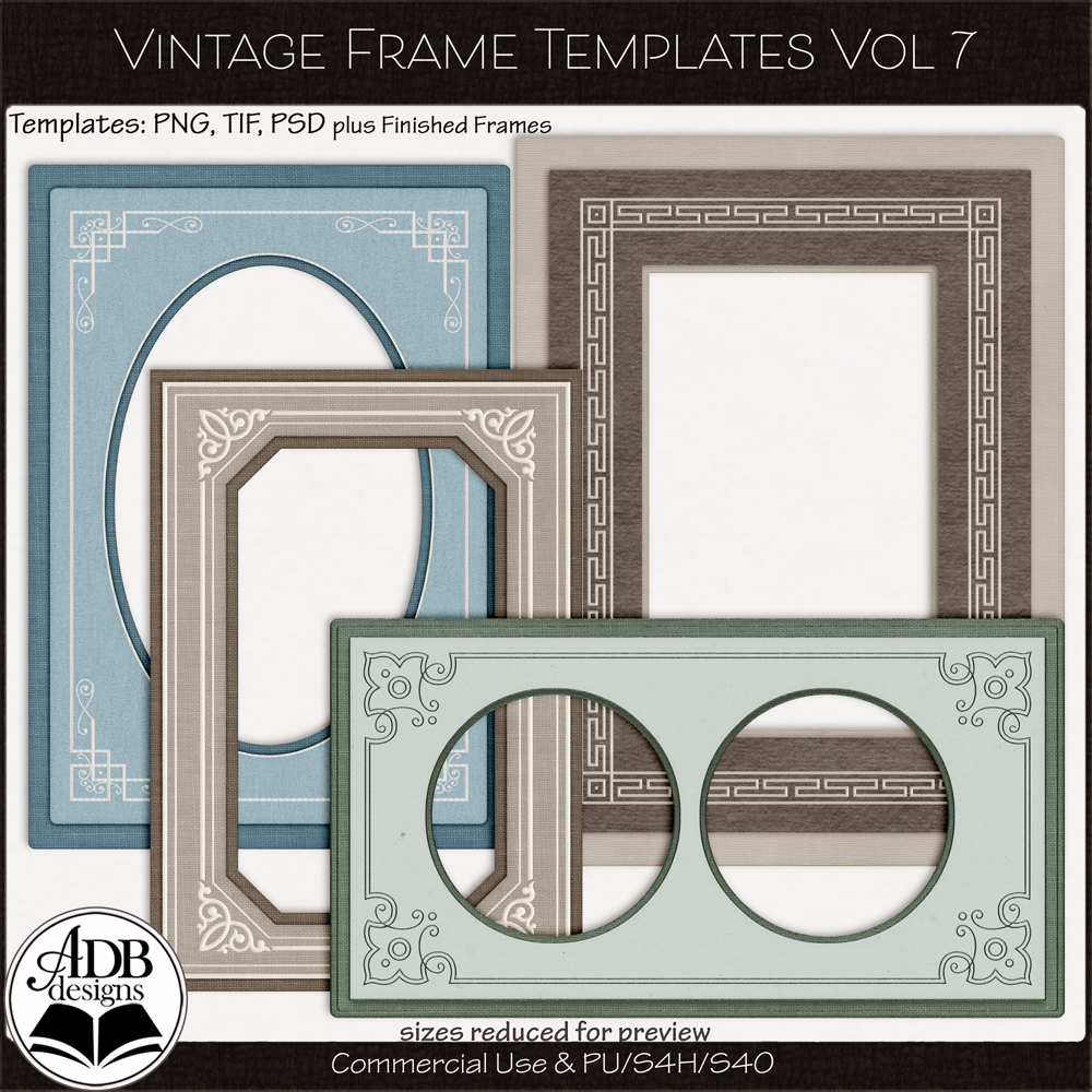 Heritage Resource Vintage Frame Templates Vol 07 by ADB Designs CU/PU