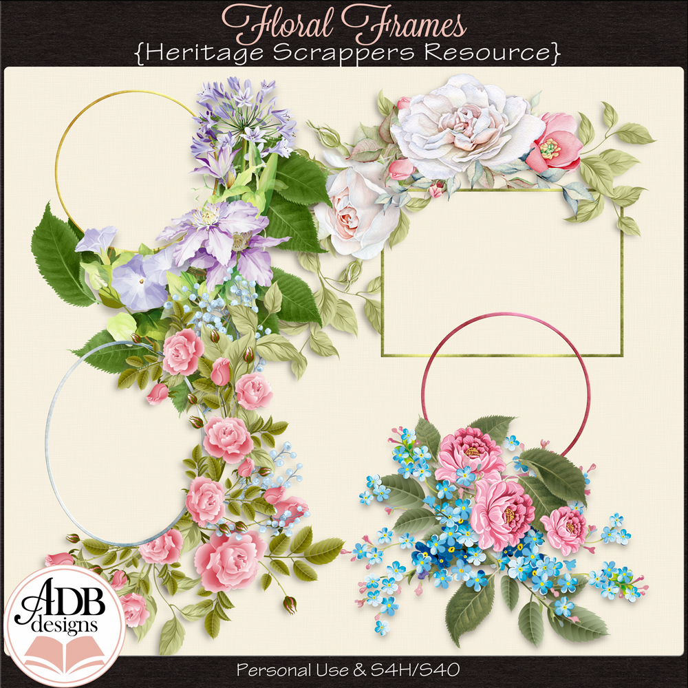 Heritage Resource Floral Frames by ADB Designs