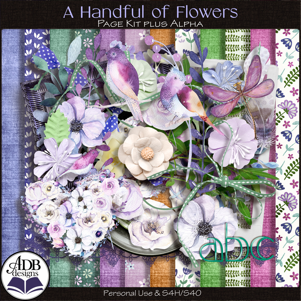 A Handful of Flowers Page Kit with Alpha by ADB Designs