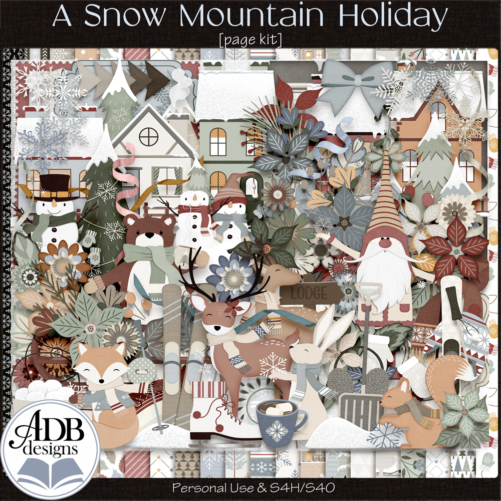 A Snow Mountain Holiday Page Kit by ADB Designs