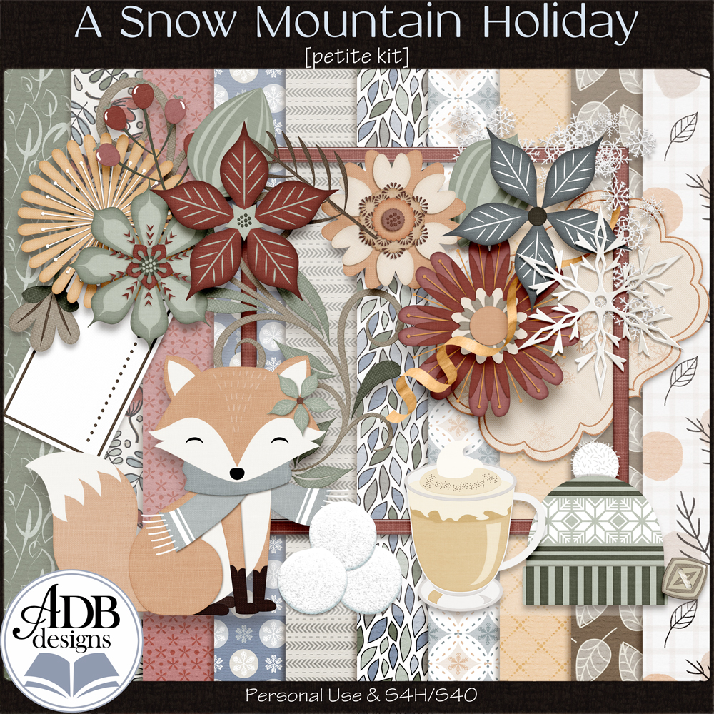 A Snow Mountain Holiday Mini Page Kit by ADB Designs