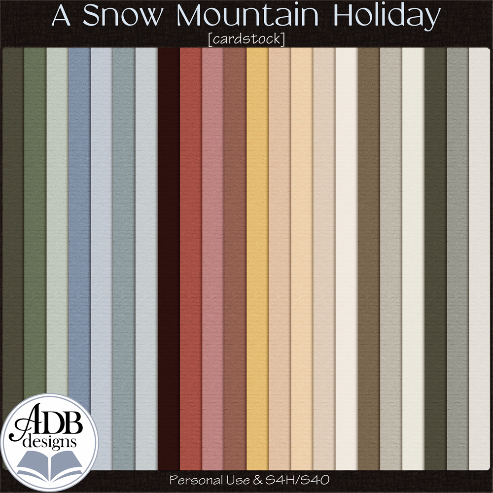 A Snow Mountain Holiday Cardstock Solid Papers by ADB Designs