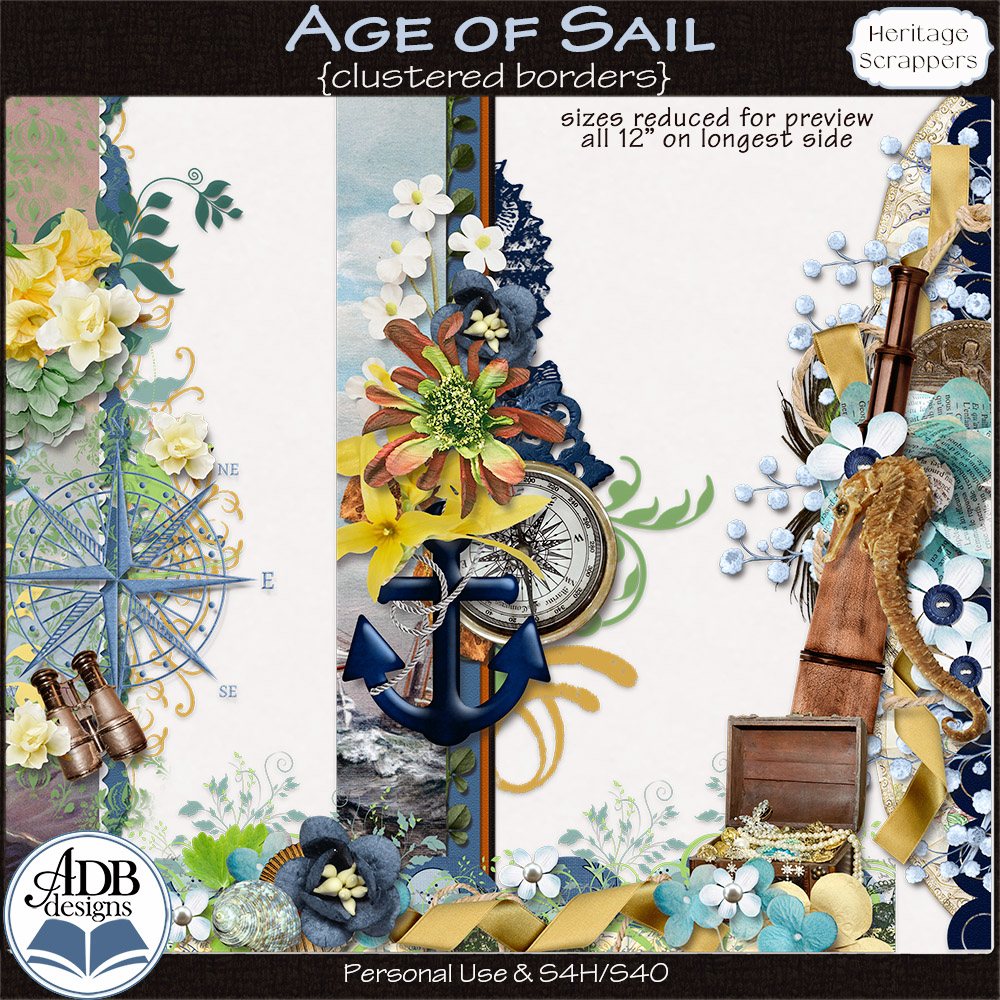 Age of Sail Cluster Borders by ADB Designs