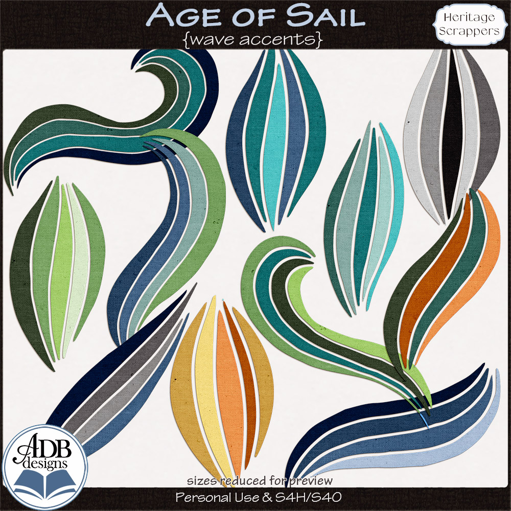 Age of Sail Wave Flourishes by ADB Designs