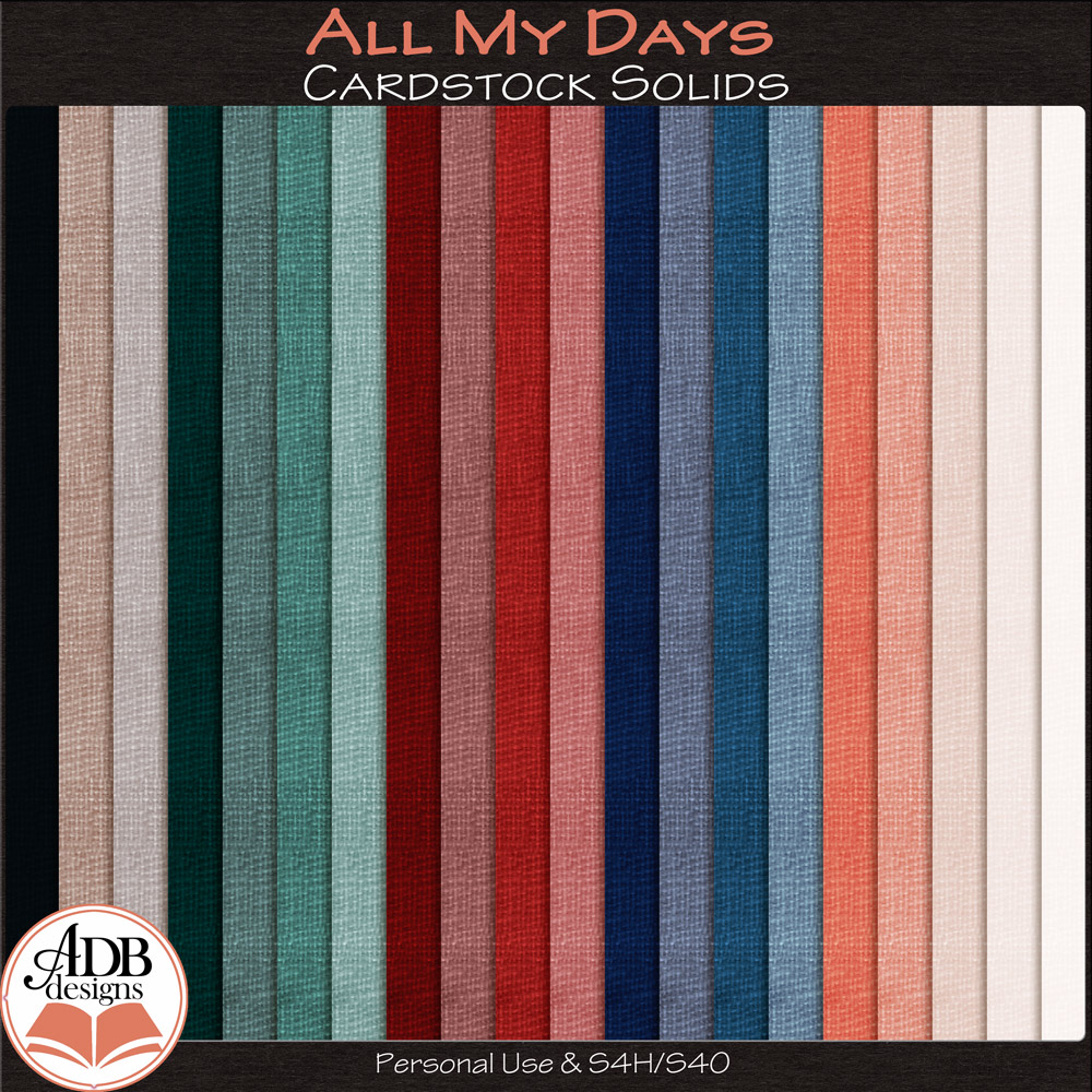 All My Days Solid Papers by ADB Designs