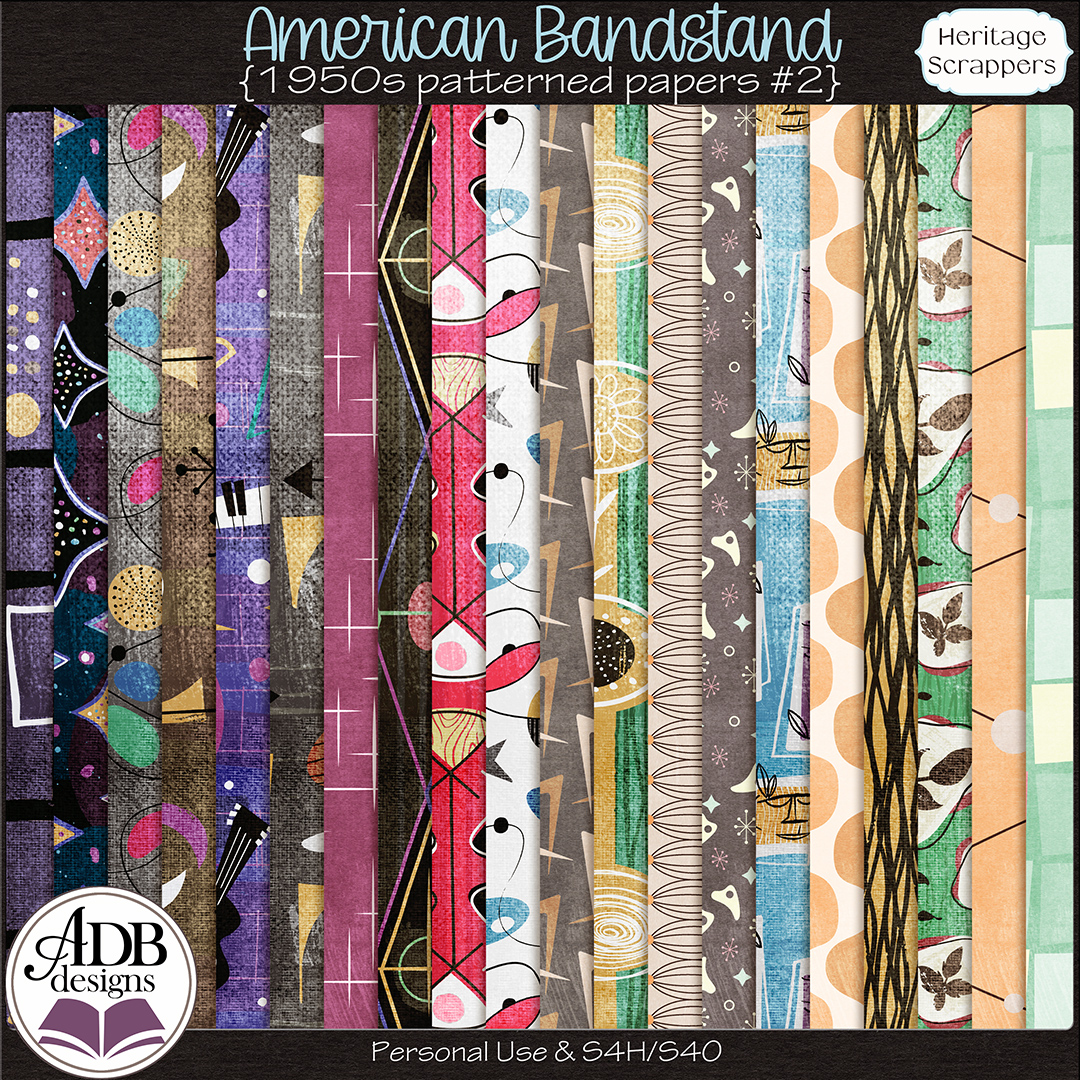 American Bandstand Pattern Papers Set 2 by ADB Designs