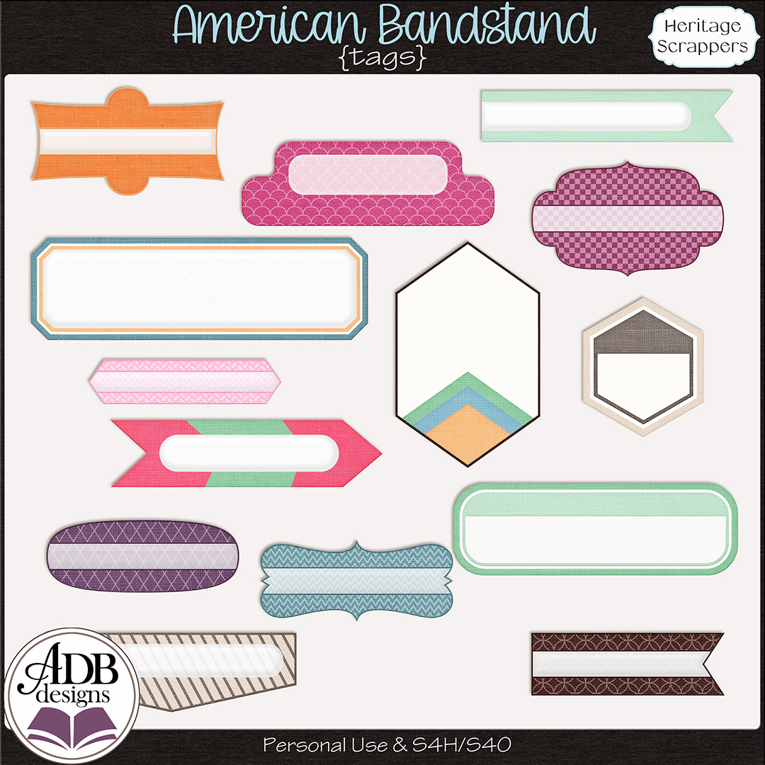 American Bandstand Tags by ADB Designs