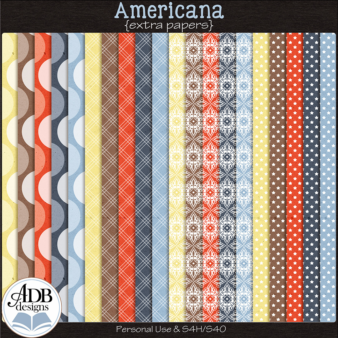 Americana Extra Papers by ADB Designs