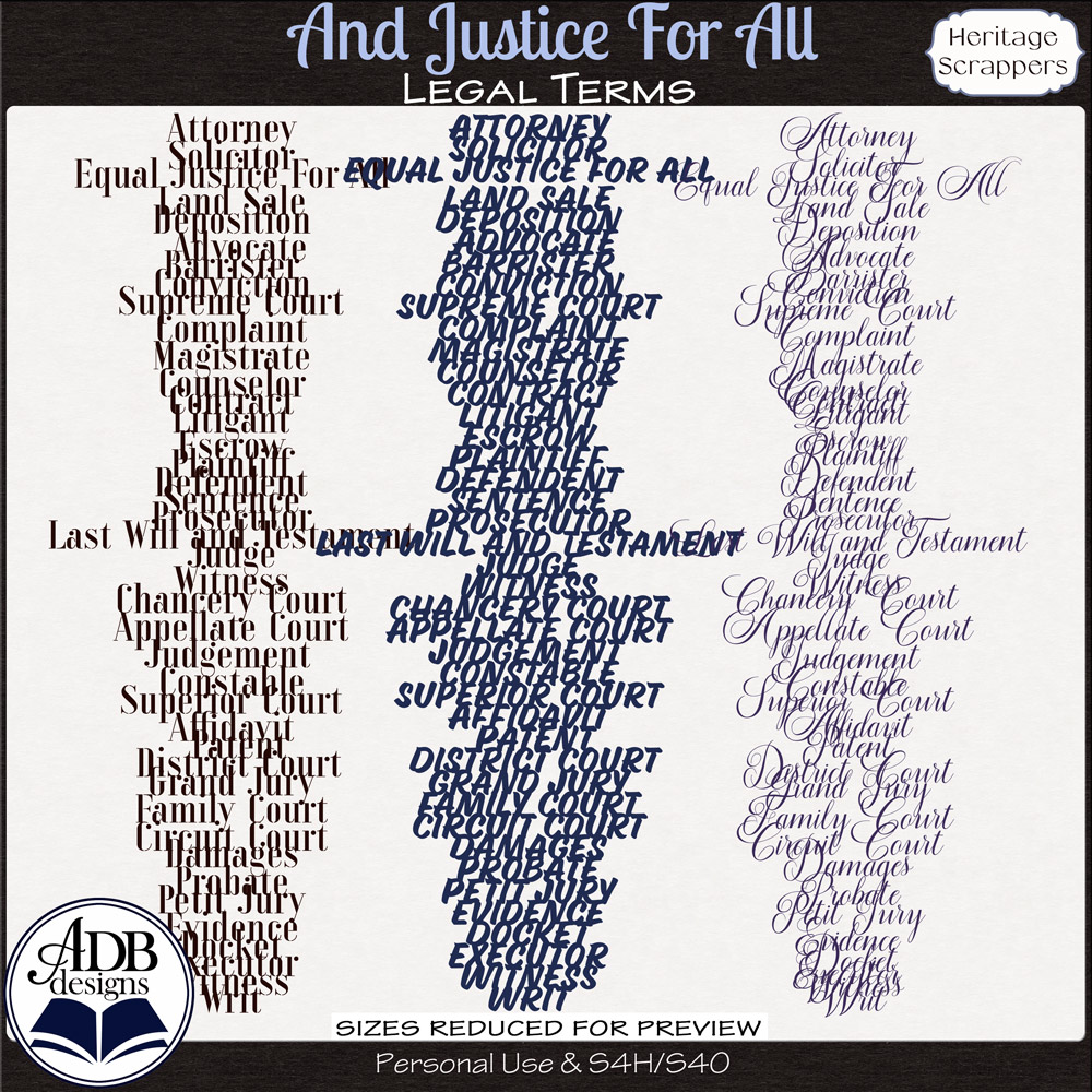 And Justice For All Word Art by ADB Designs