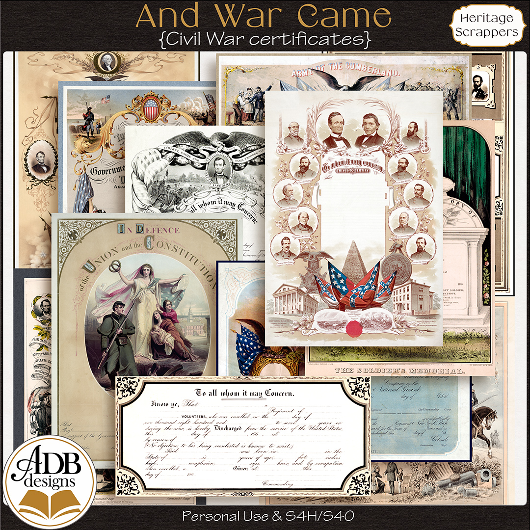 And War Came Heritage Certificates by ADB Designs