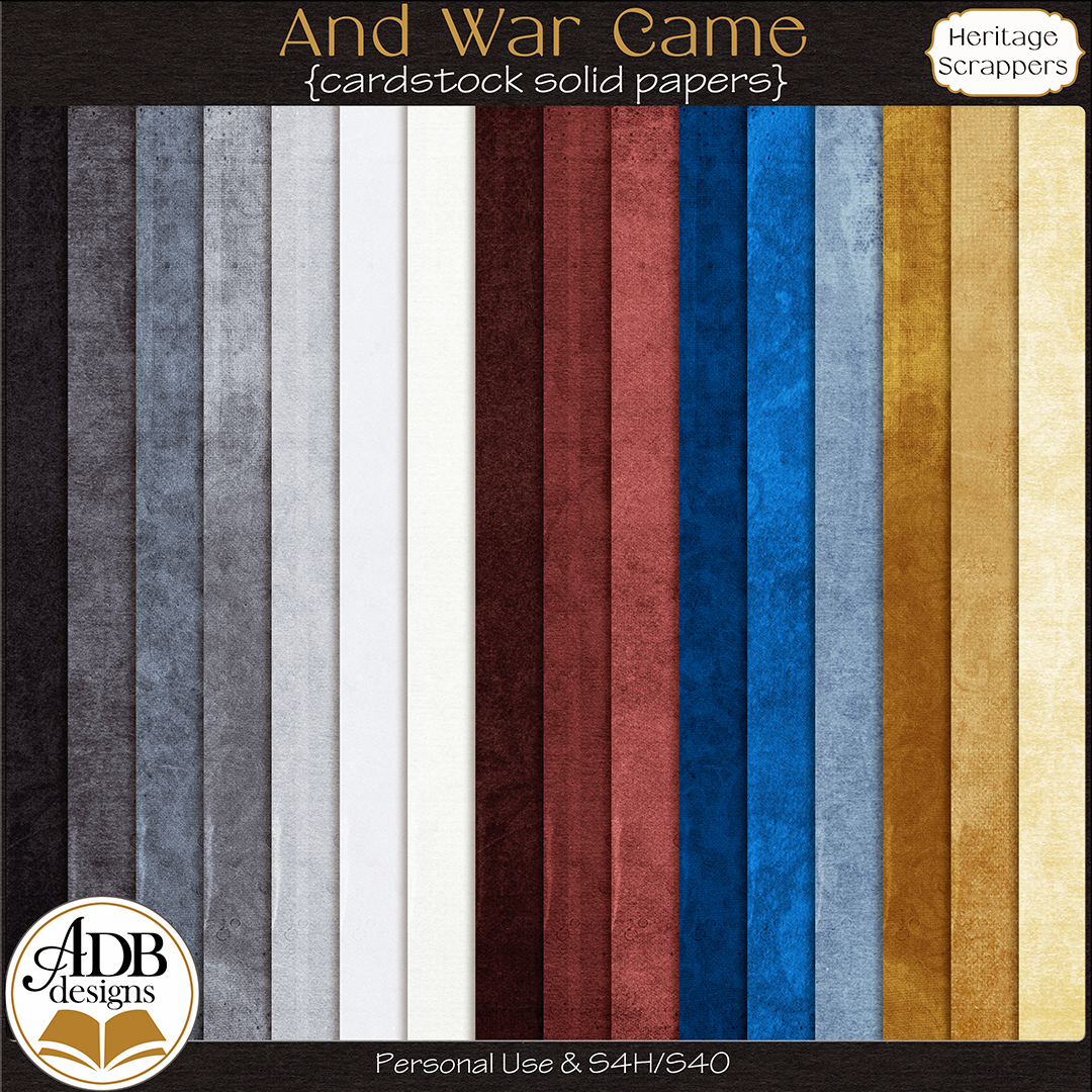 And War Came Heritage Cardstock Solids by ADB Designs