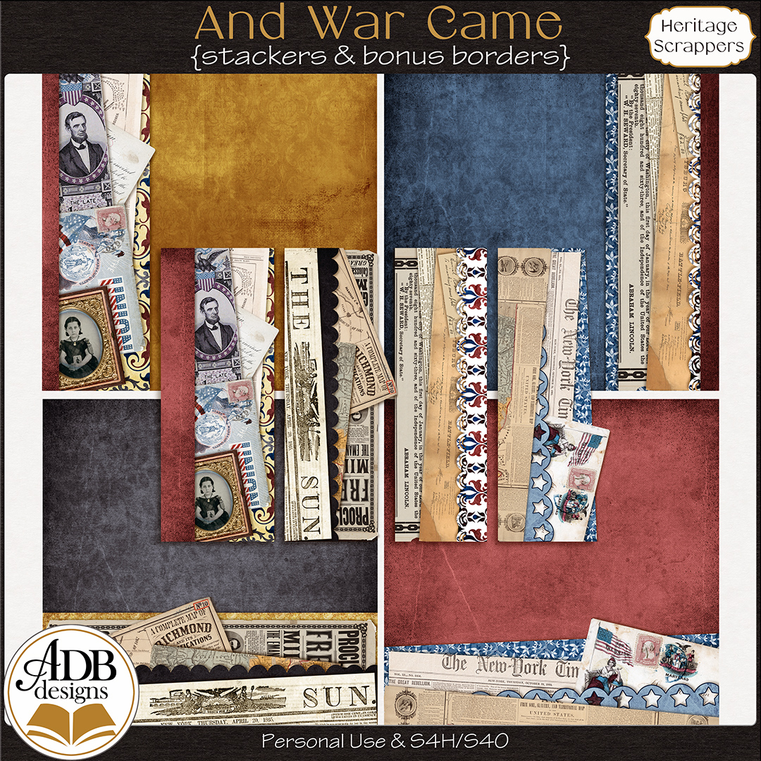 And War Came Heritage Stackers & Bonus Borders by ADB Designs