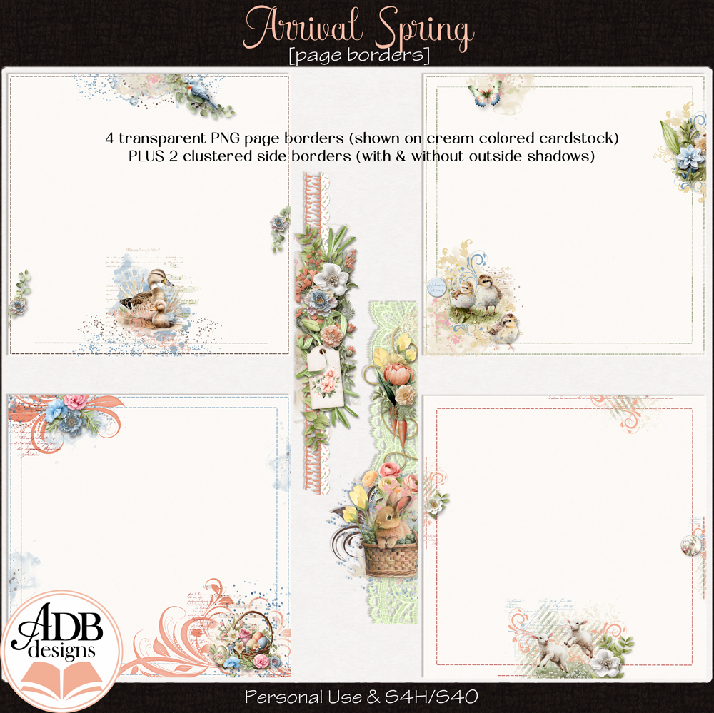 Arrival: Spring Page Borders by ADB Designs