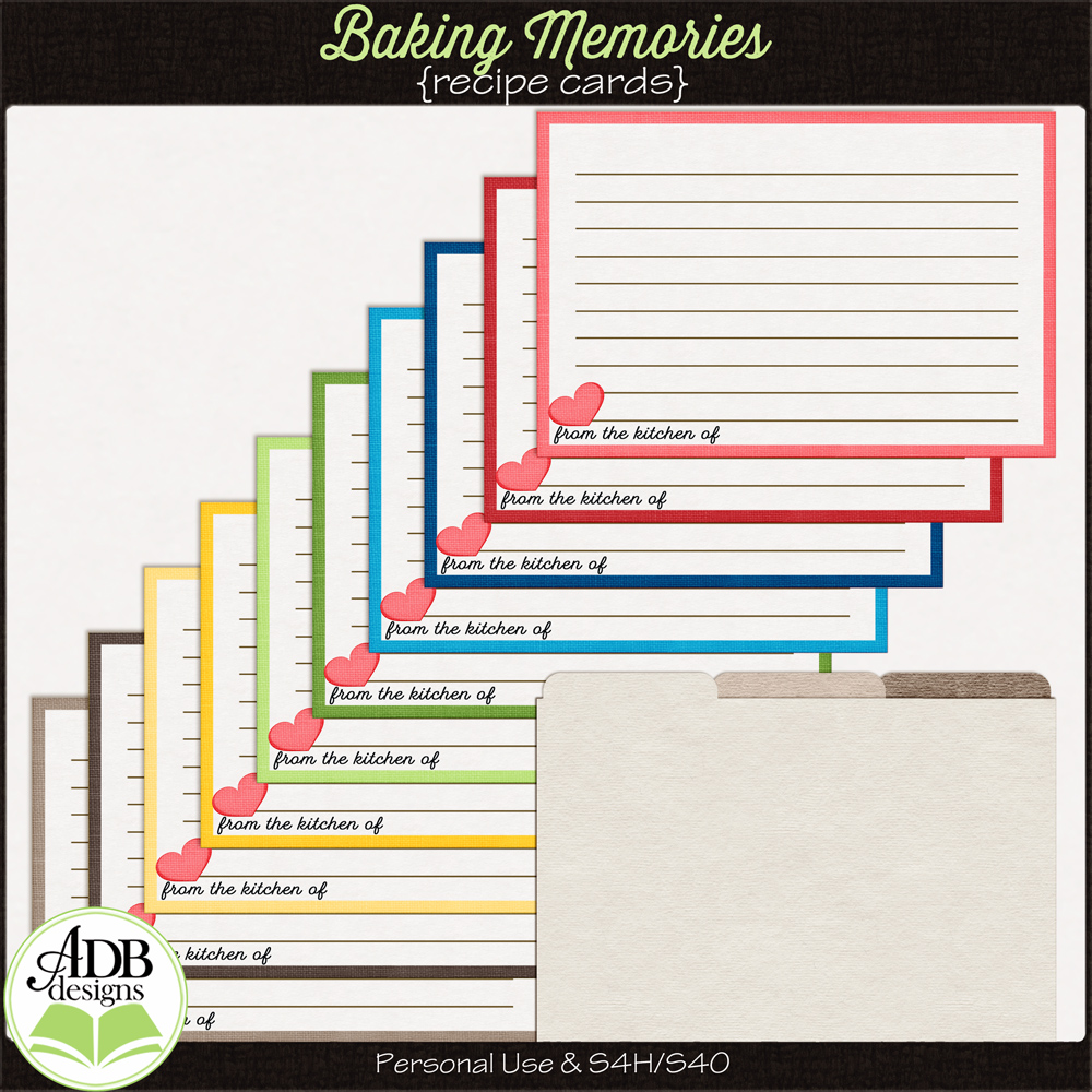 Baking Memories Recipe Cards by ADB Designs