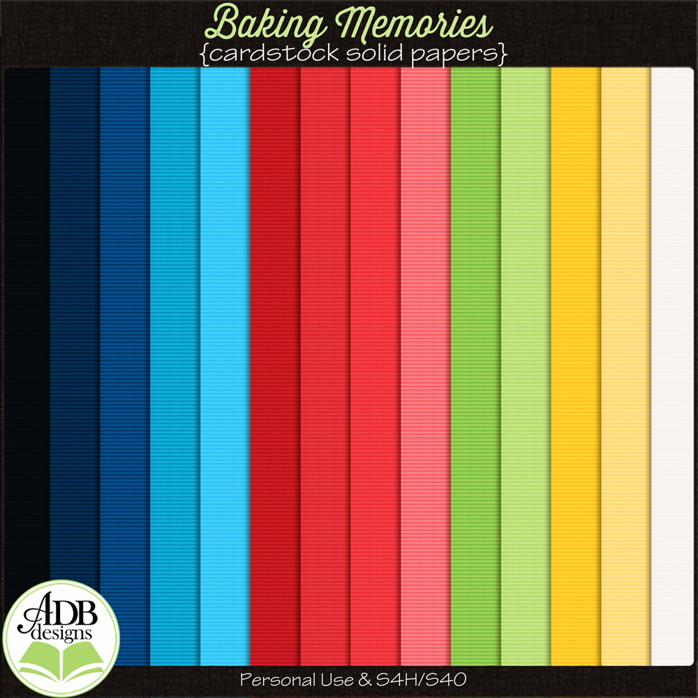 Baking Memories Solid Papers by ADB Designs