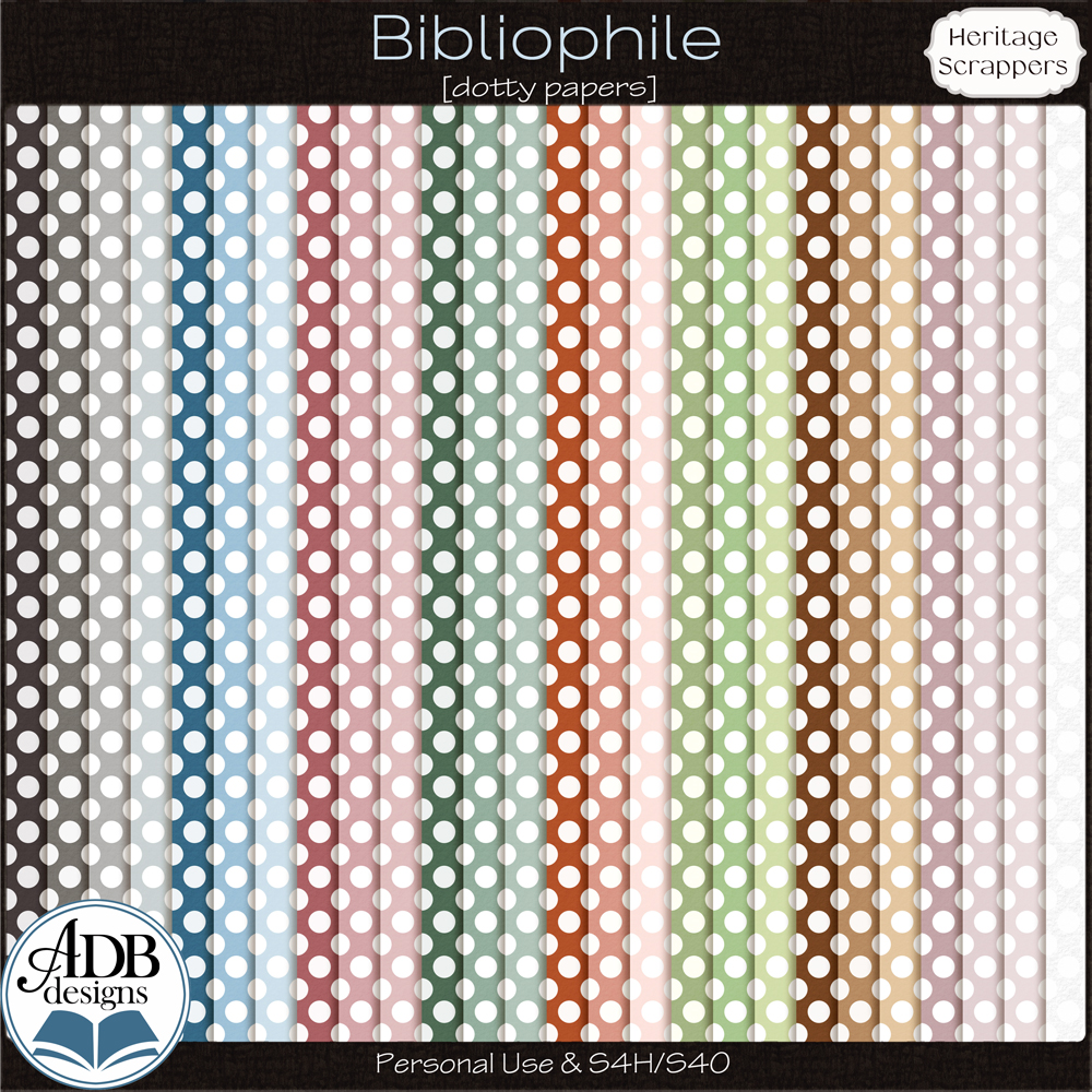 Bibliophile Dotty Papers by ADB Designs